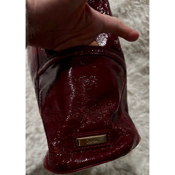 COLE HAAN Dijon Wine Red Patent Leather Side Pocket Totebag 17"L x 6"W x 20"H - Picture 5 of 8